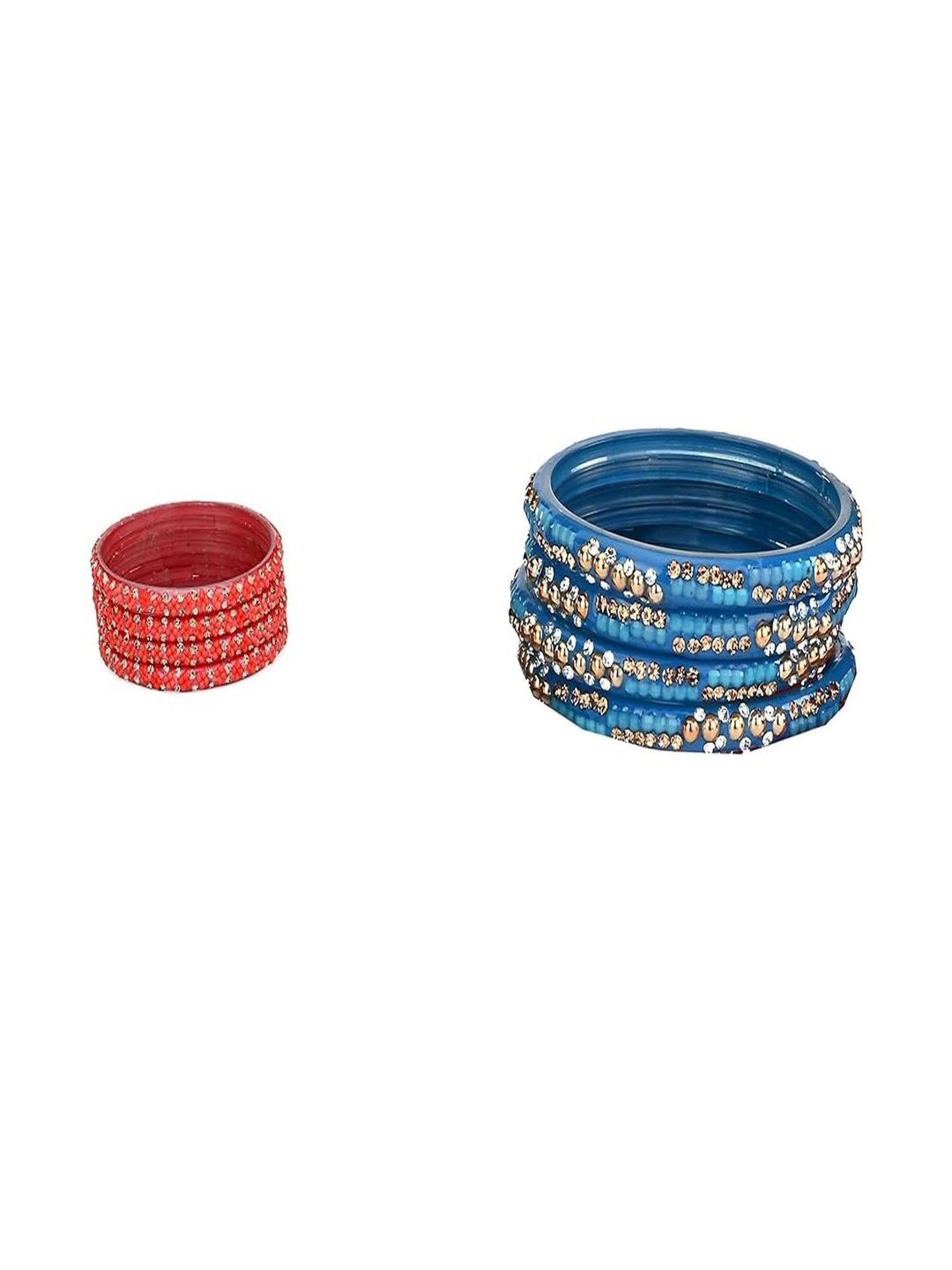 Somil Women Pack Of 2 Blue & Pink Bangles
