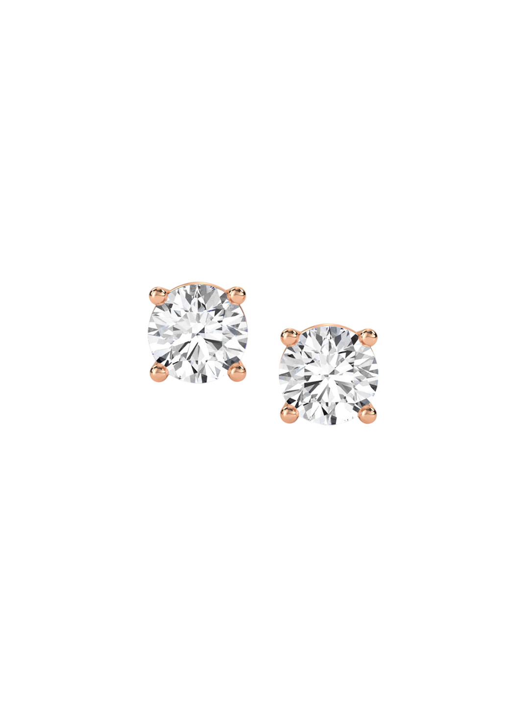 LUNA Women 14 KT Rose Gold 3 Ct Lab Grown Diamond Studs - 2.76 g 3.0 carat