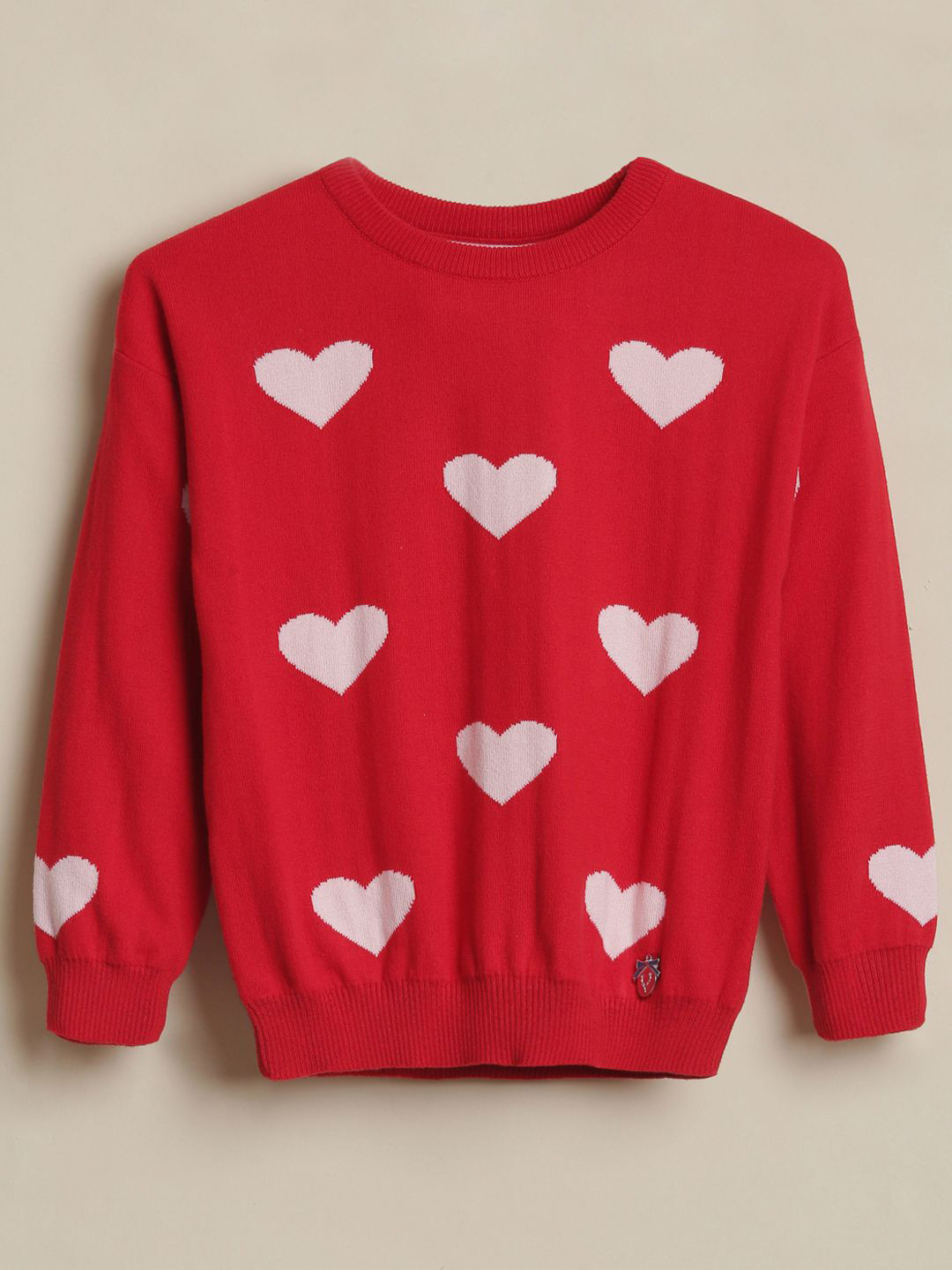 Allen Solly Junior Girls Graphic Printed Round Neck Cotton Pullover Sweater