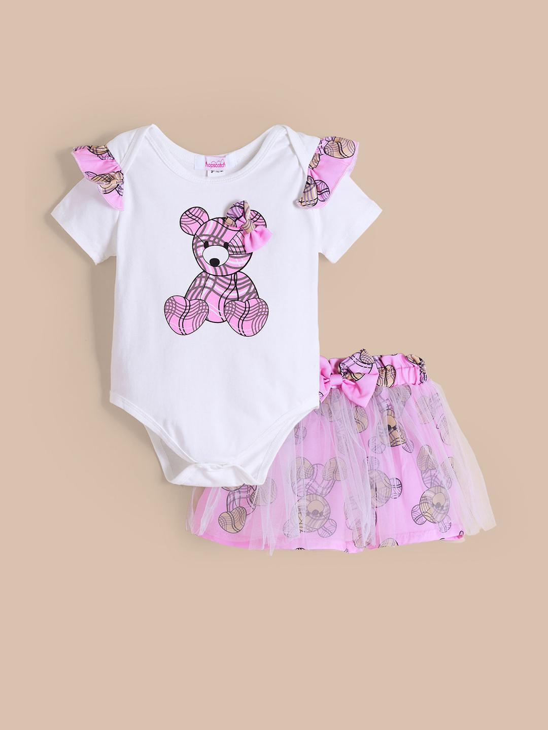 2-Pc Teddy Bear Onesie & Skirt