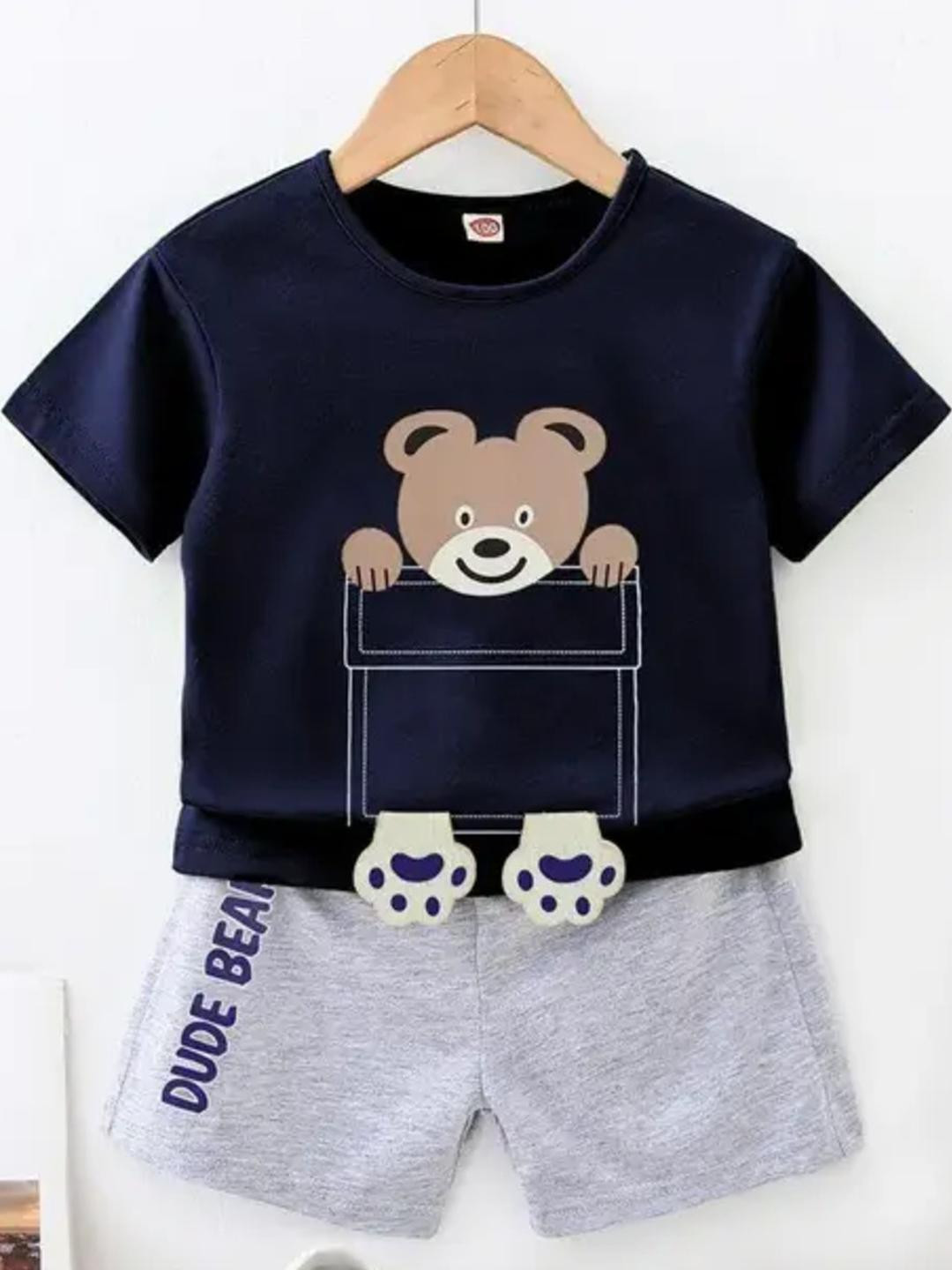 IESHNE Lifestyle Unisex Navy Blue Clothing Set