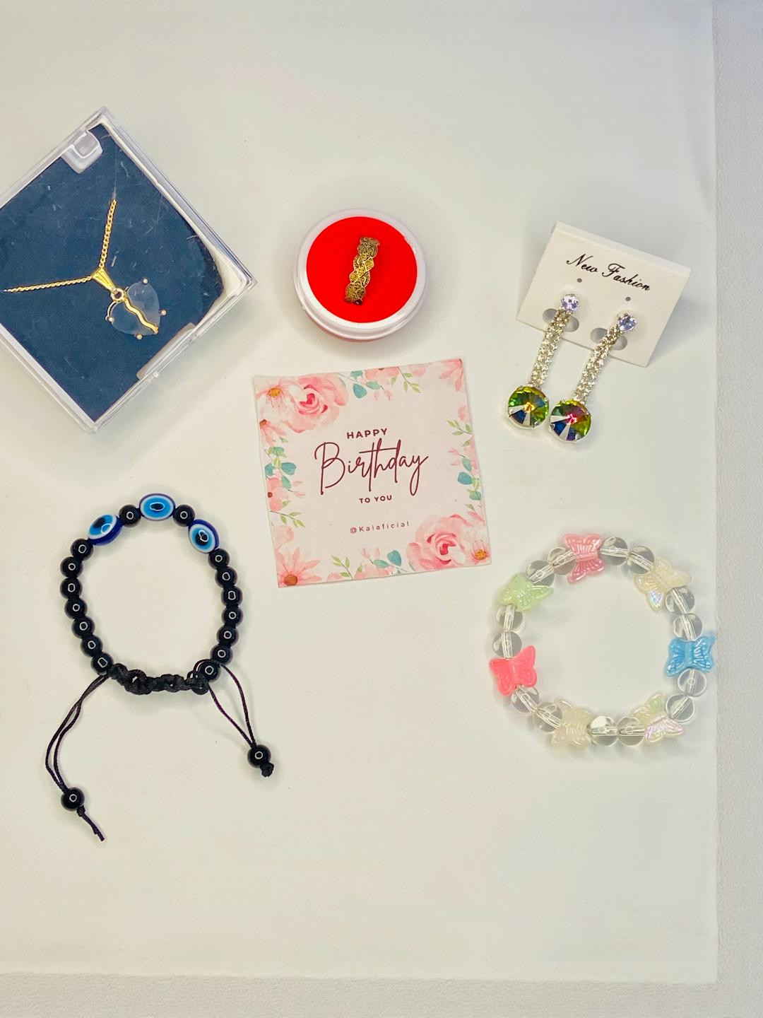 Psight Blue Heart Pendant Birthday Gift Set