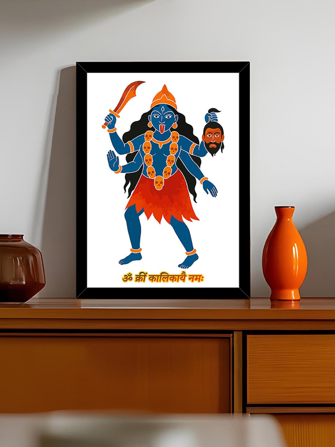 Art Street Blue & Red 1 Piece Paper Religious Wall Paintings