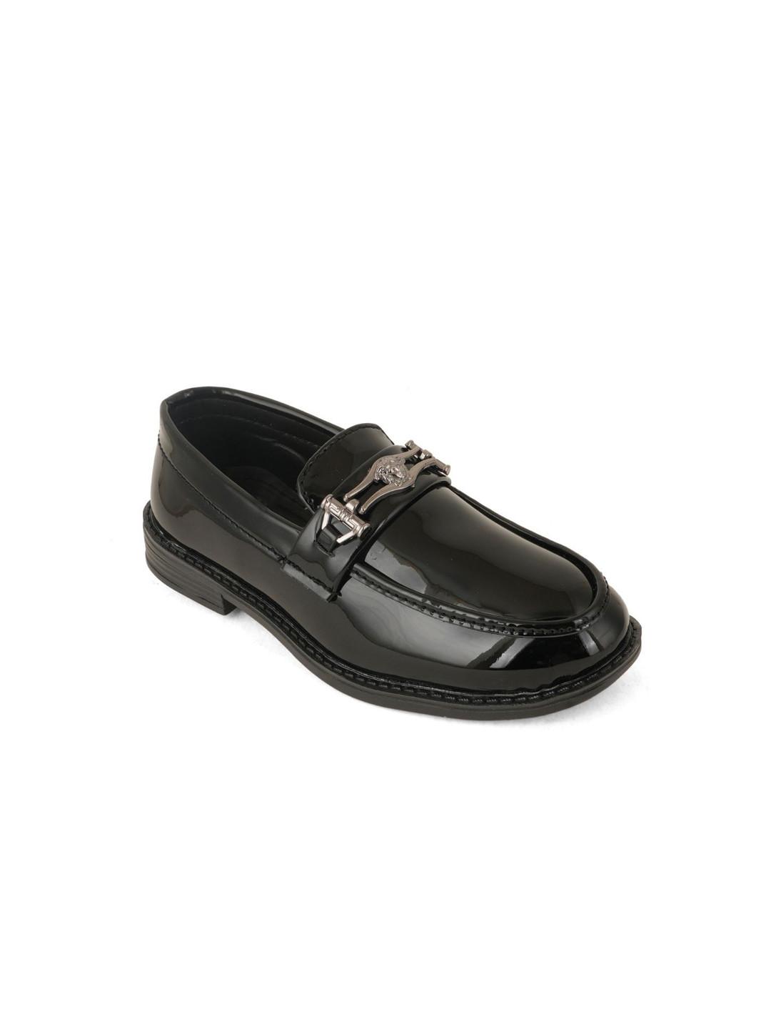 ZOOMBIE Boys Black Slip On Round Toed Loafers