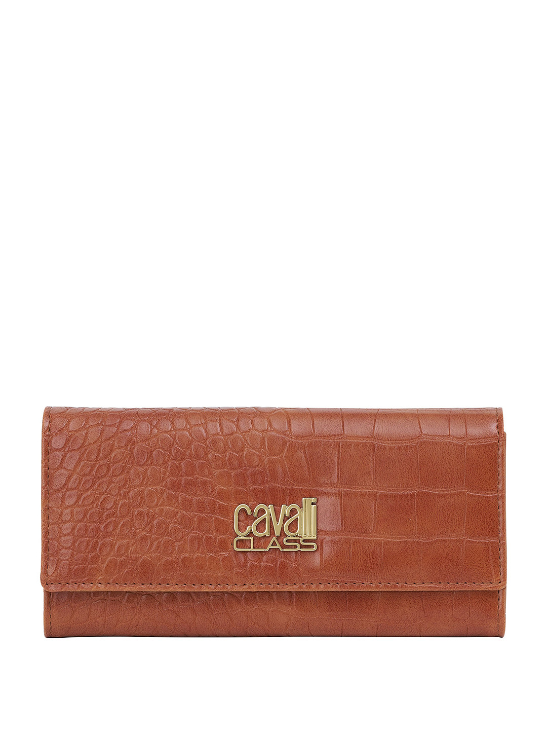 Cavalli Class Women Textured Zip Detail Two Fold Wallet