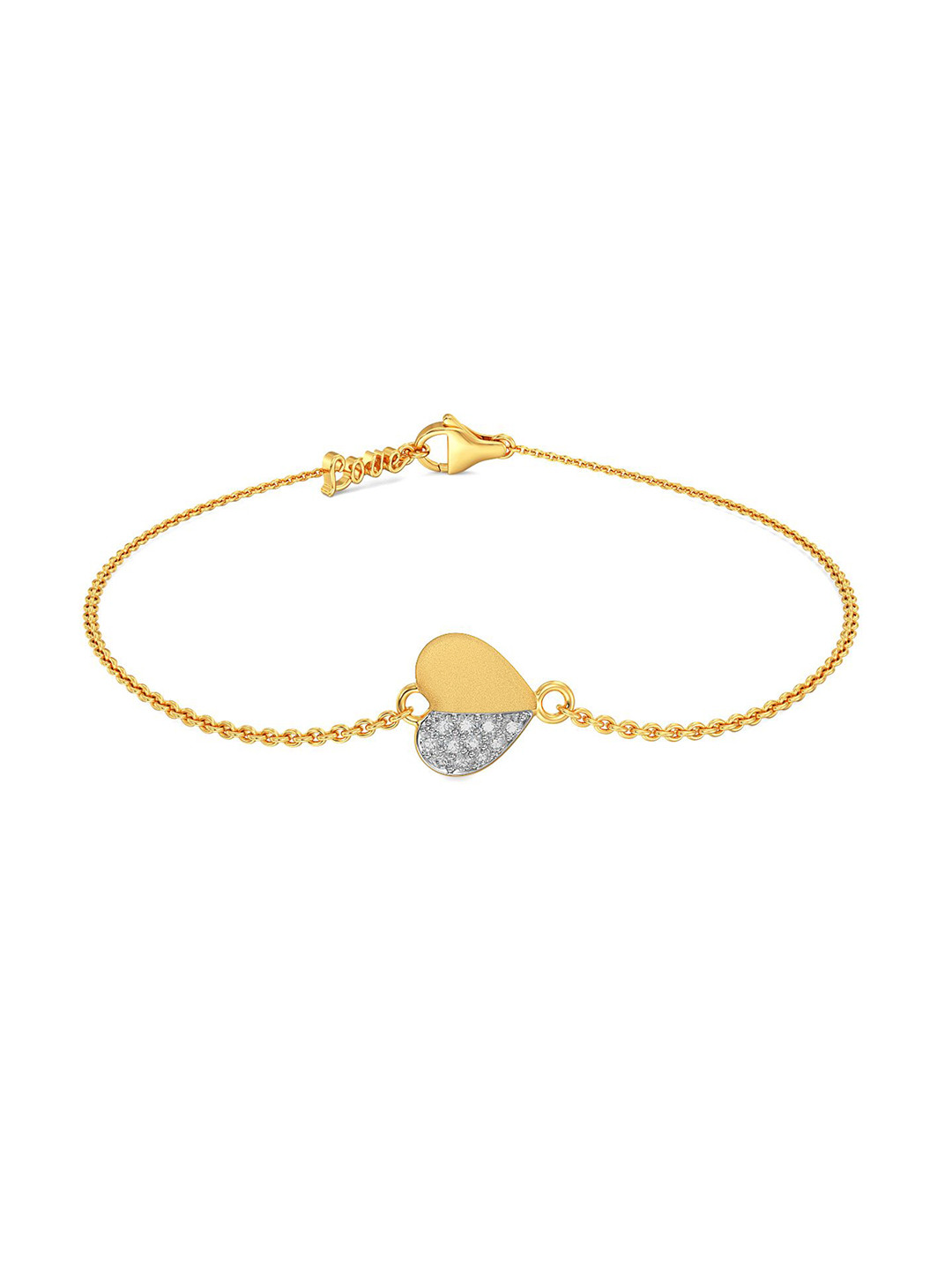 Joyalukkas Women 18 Kt Gold Love Tennis Diamond Bracelet -2.54 g