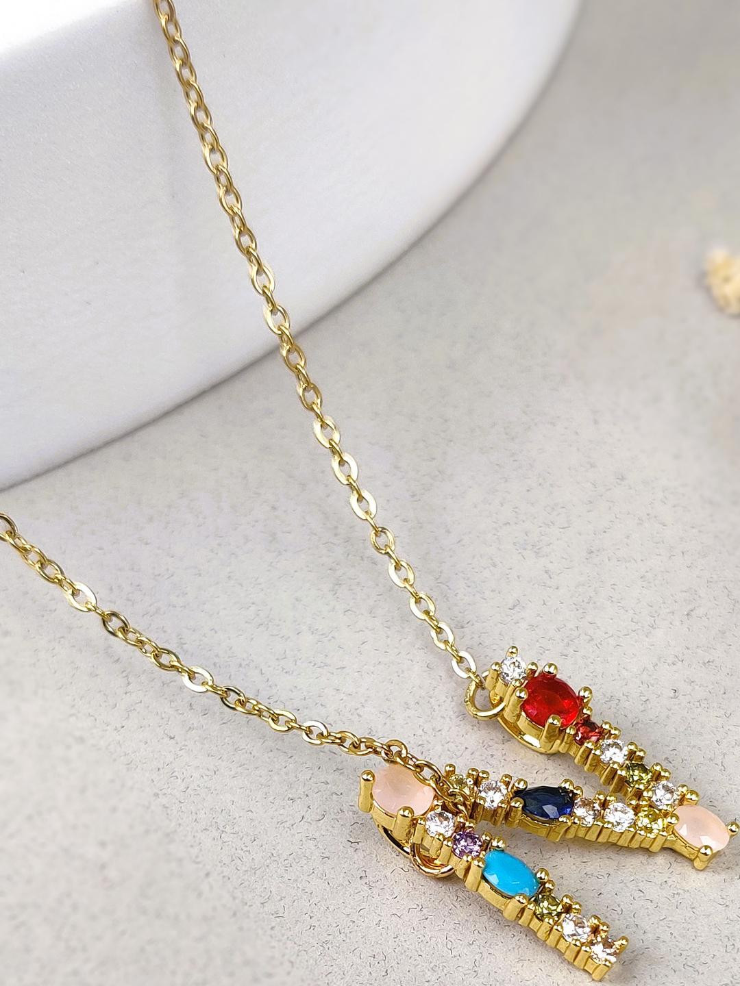 LOLO LePA Gold-Plated  Stainless Steel Monogram Necklace