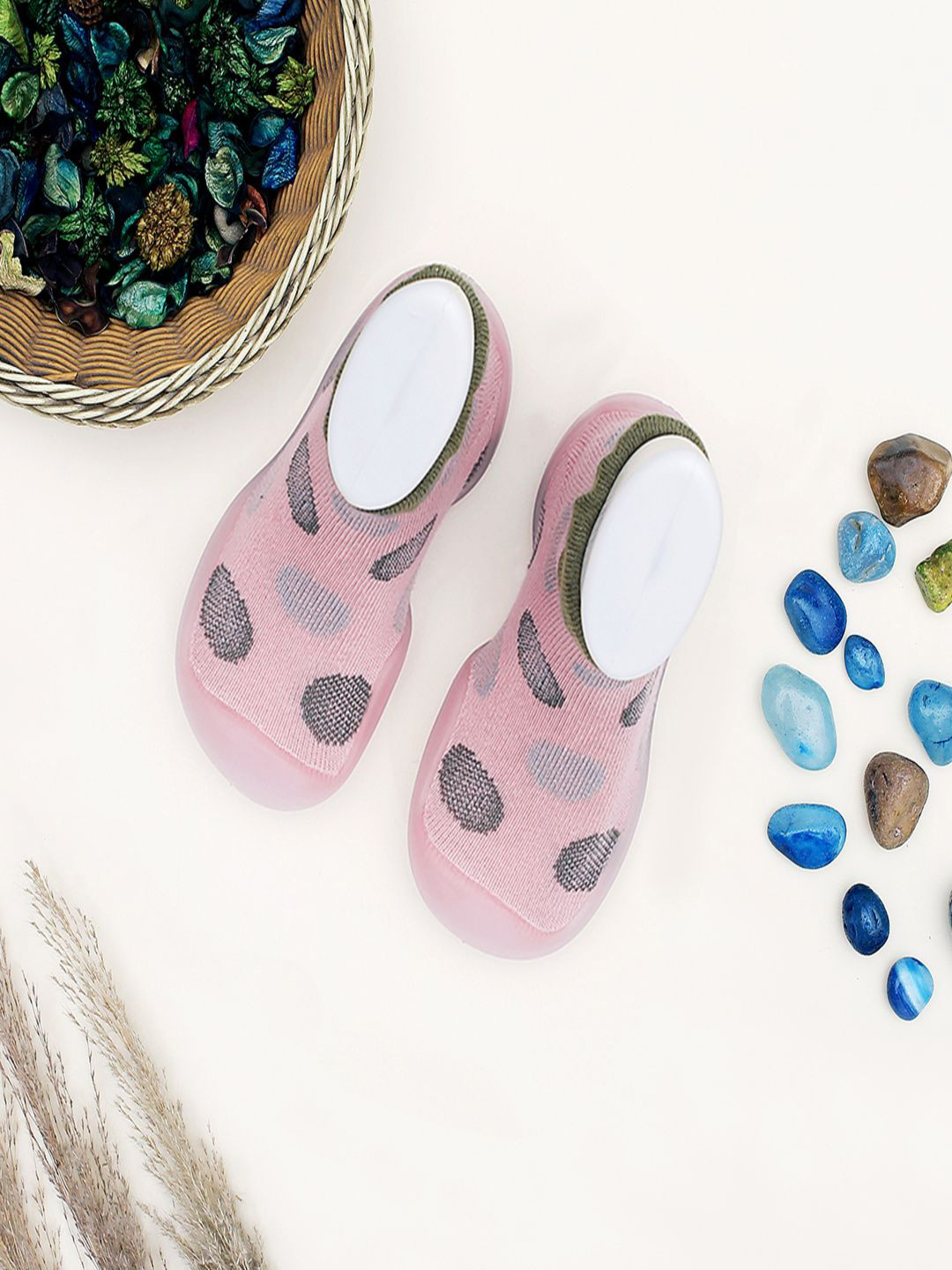 INFANTSO Infants Polka Dots Printed Cotton Ankle-Length Socks