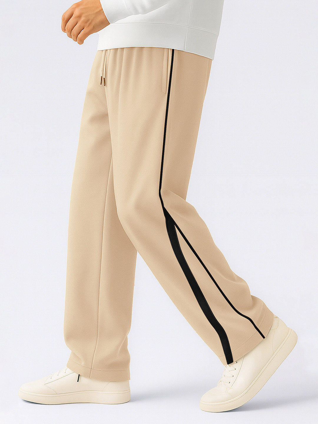 Maniac Men Piping Baggy-Fit Cotton Track Pants