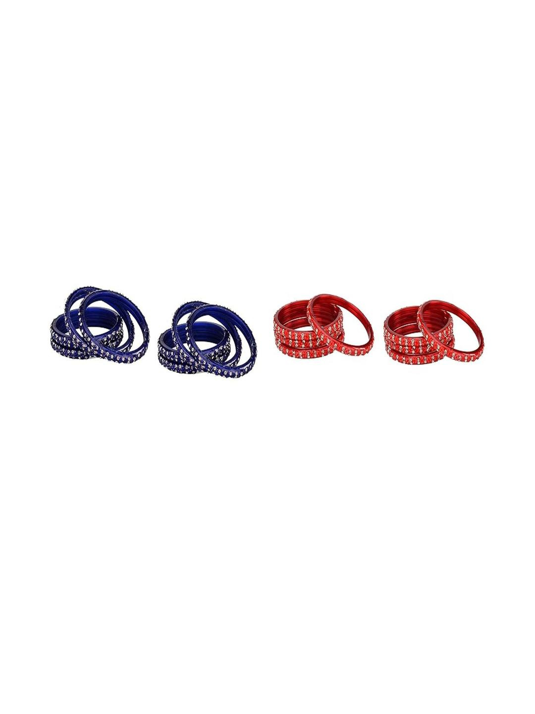 Somil Women Set of 2 Blue & Red Bangles