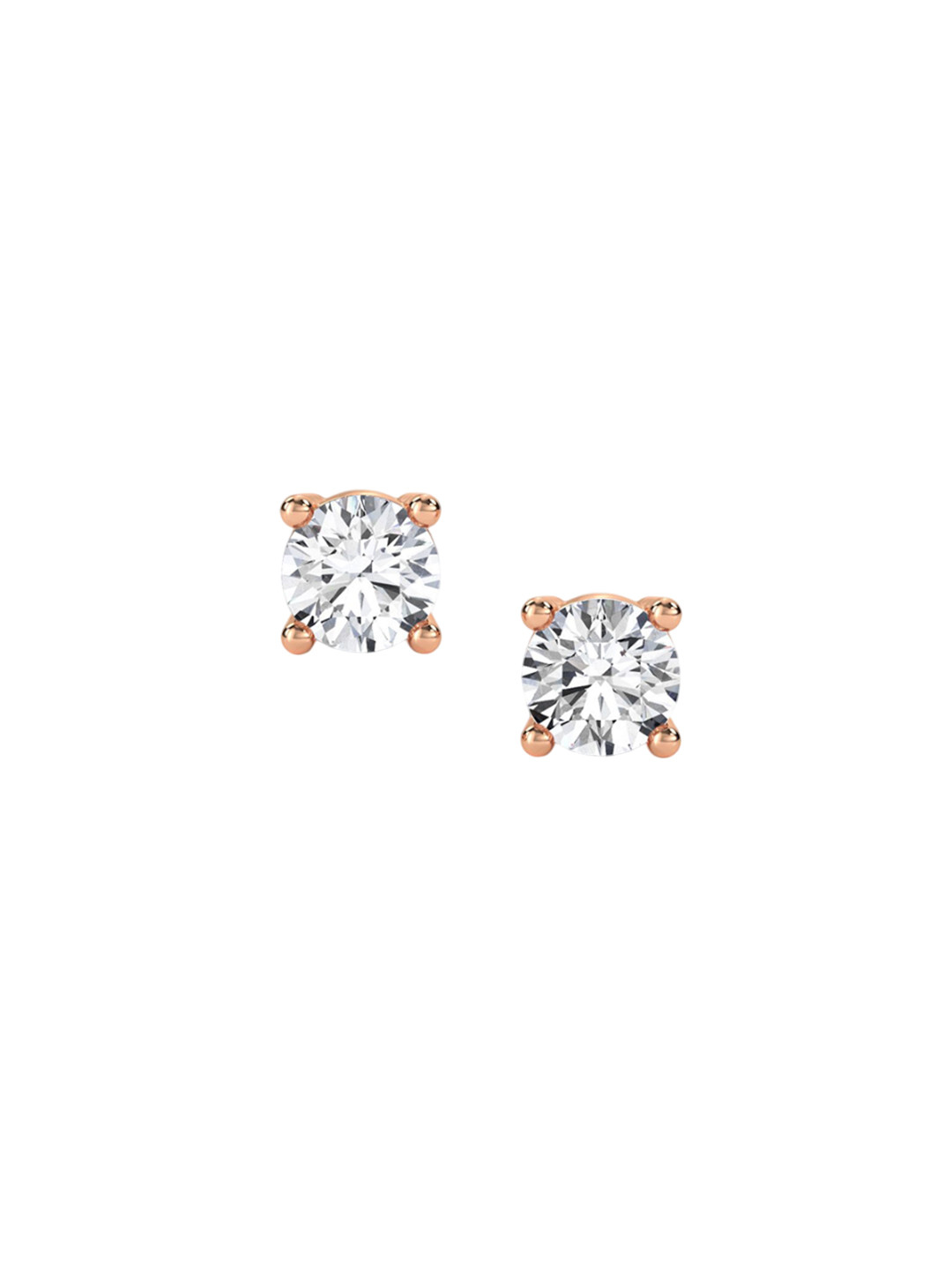 LUNA Women 14 KT Rose Gold 0.22 Ct Lab Grown Diamond Studded Earrings - 0.66 g