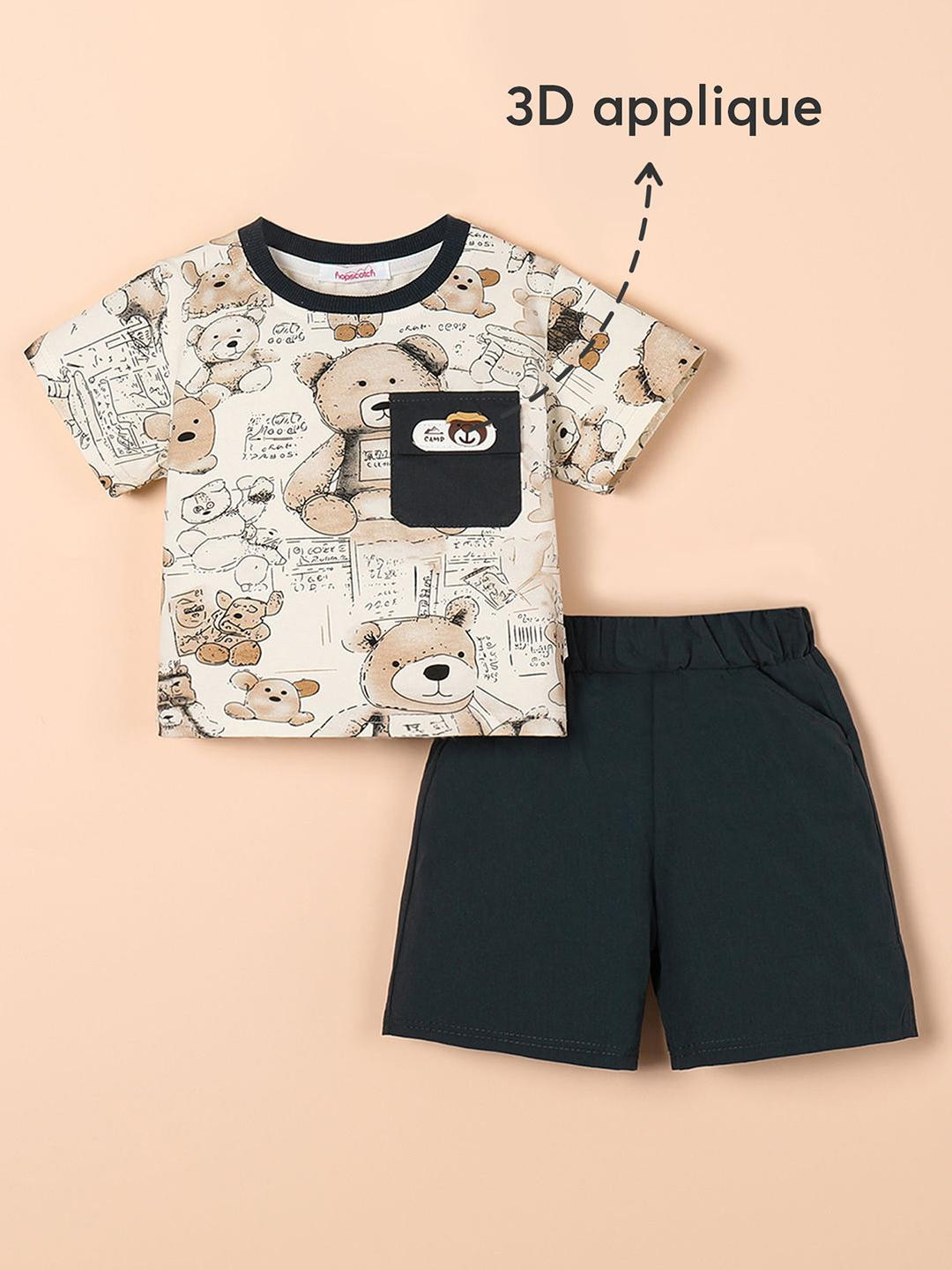 2-Pc Comic Book Bear Short Set
