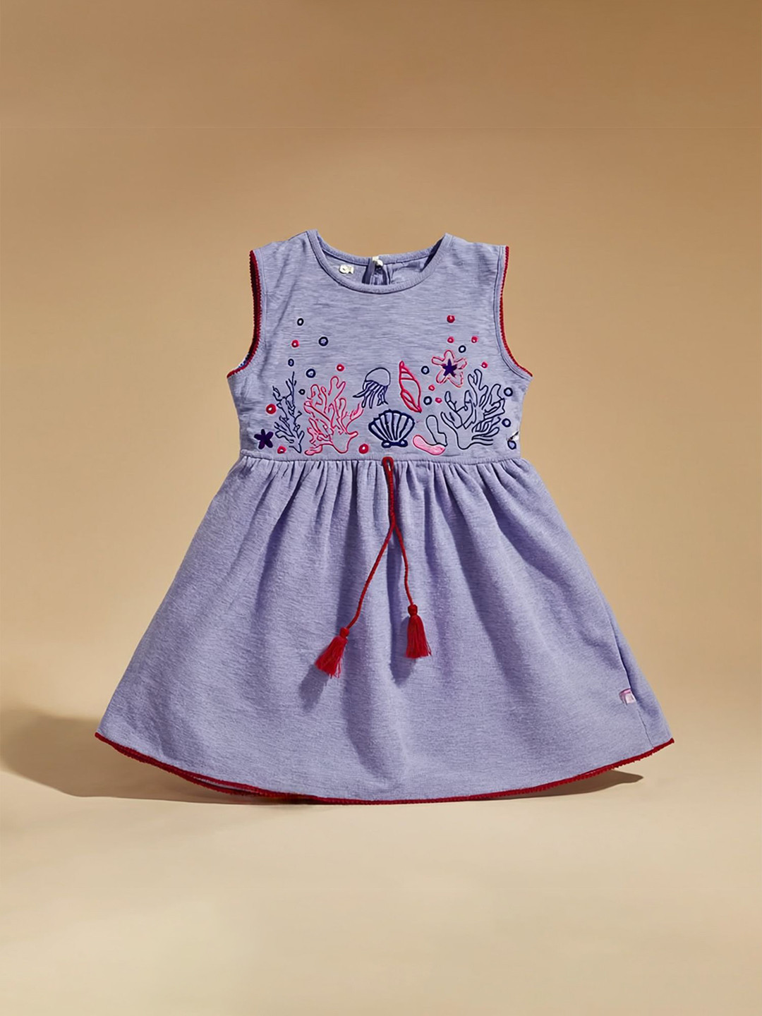 Purple United Kids Girls Grey Melange Dress