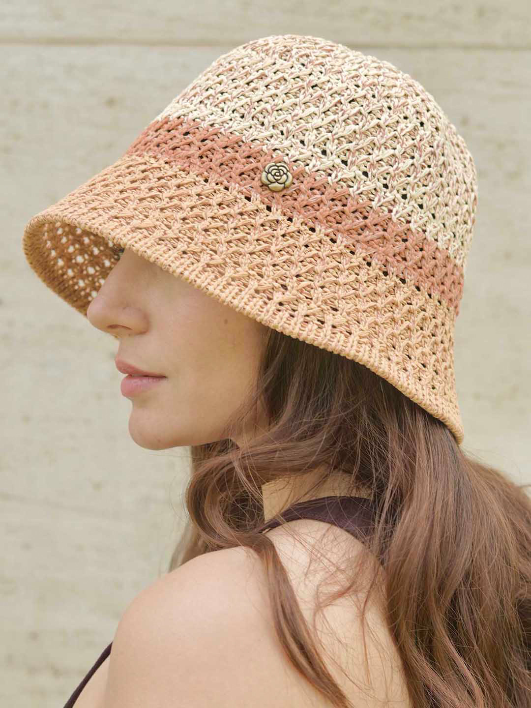 HAIR DRAMA CO. Women Crochet Floppy Bucket Hat