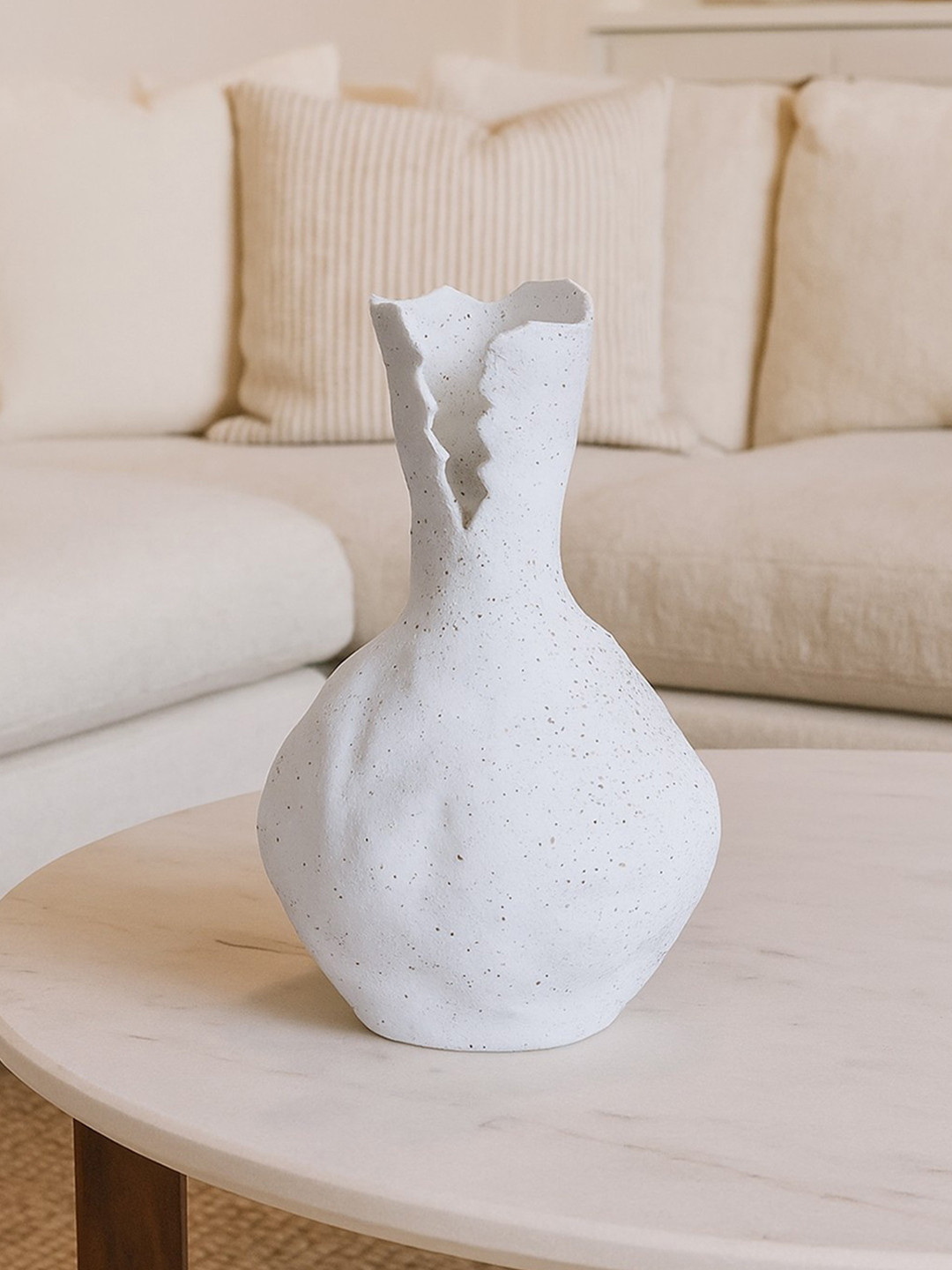 White Ceramic Shattered Grace Vase