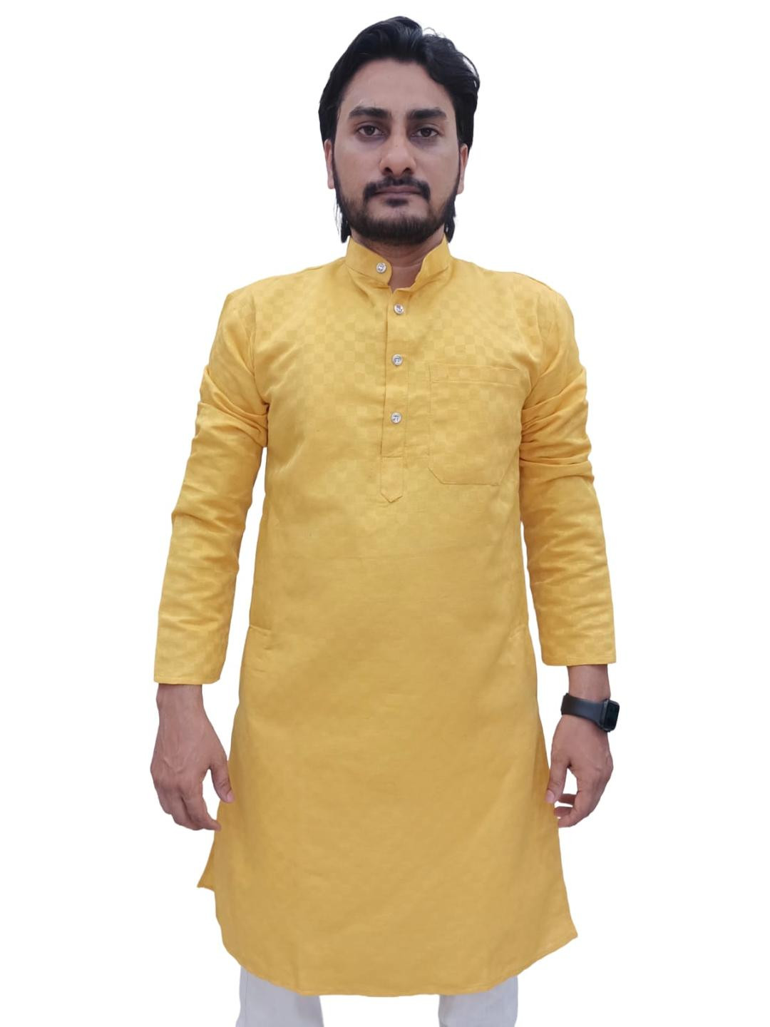 Afshe Men Yellow Kurtas