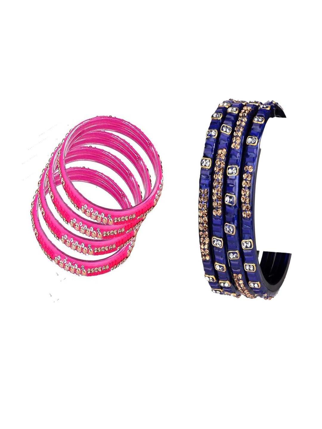Somil Women Set of 2 Blue & Pink Bangles
