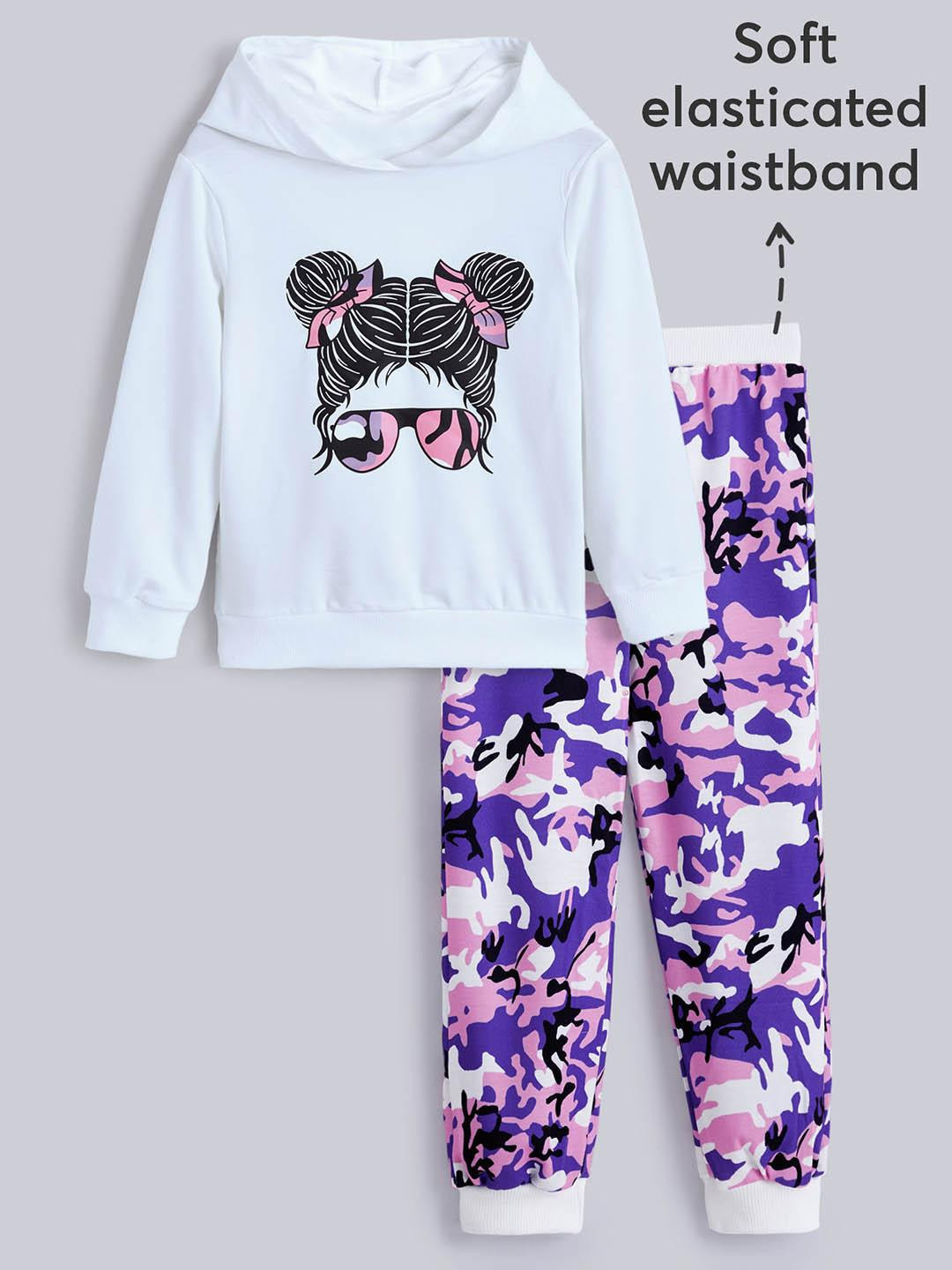 Hopscotch Girls Graphic Sweatshirt And Joggers