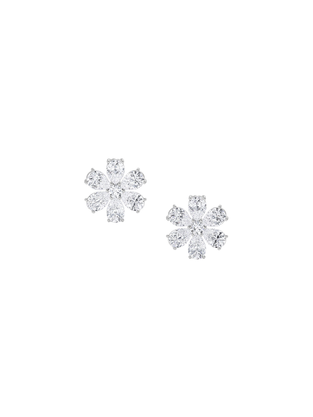 LUNA Women 14 KT White Gold Lab Grown Diamond Studded Earrings - 4 g