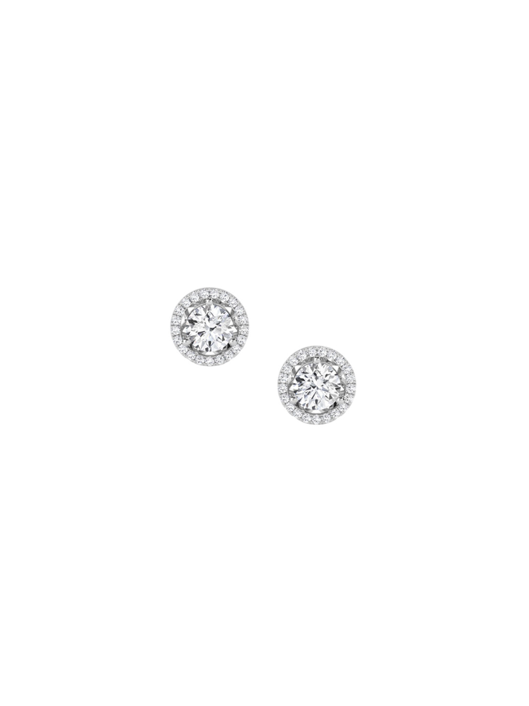 LUNA Women 14 KT White Gold 1.674 Ct Lab Grown Diamond Studded Earrings - 1.57 g