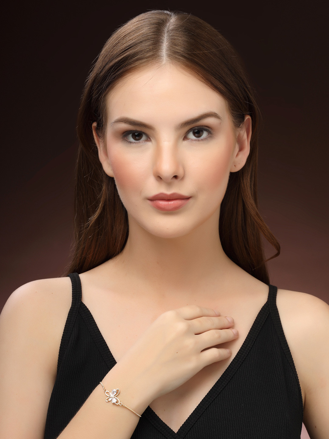 VOGUE HAIR ACCESSORIES Women American Diamond Cuff Bracelet