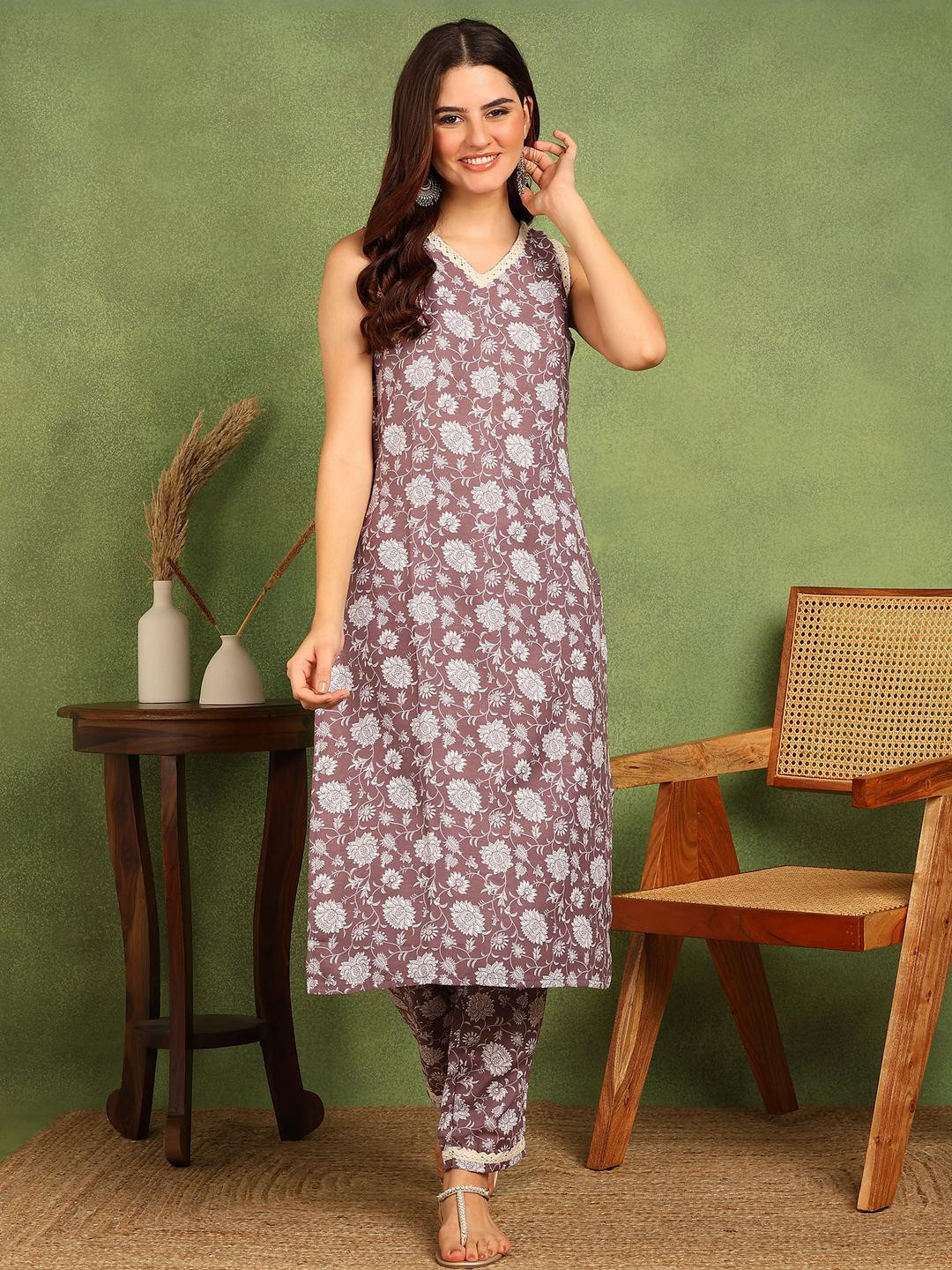 Moda Rapido Women Coffee Brown Kurta Sets