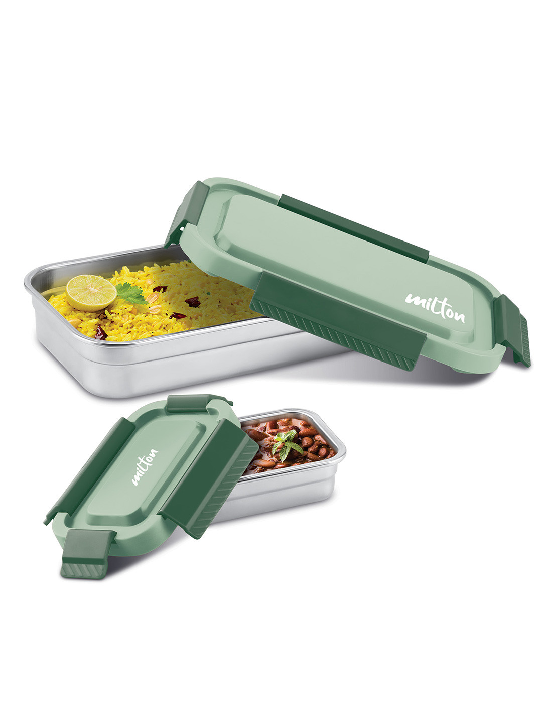 Milton Green Stainless Steel Metro Meal Sr Refrigerator Safe Lunch Box 950 ml