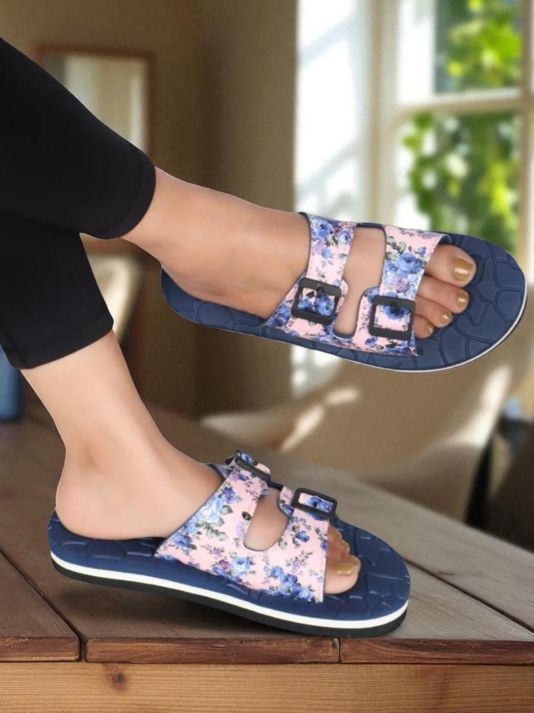 TWO SOFT Printed Slip On Sliders
