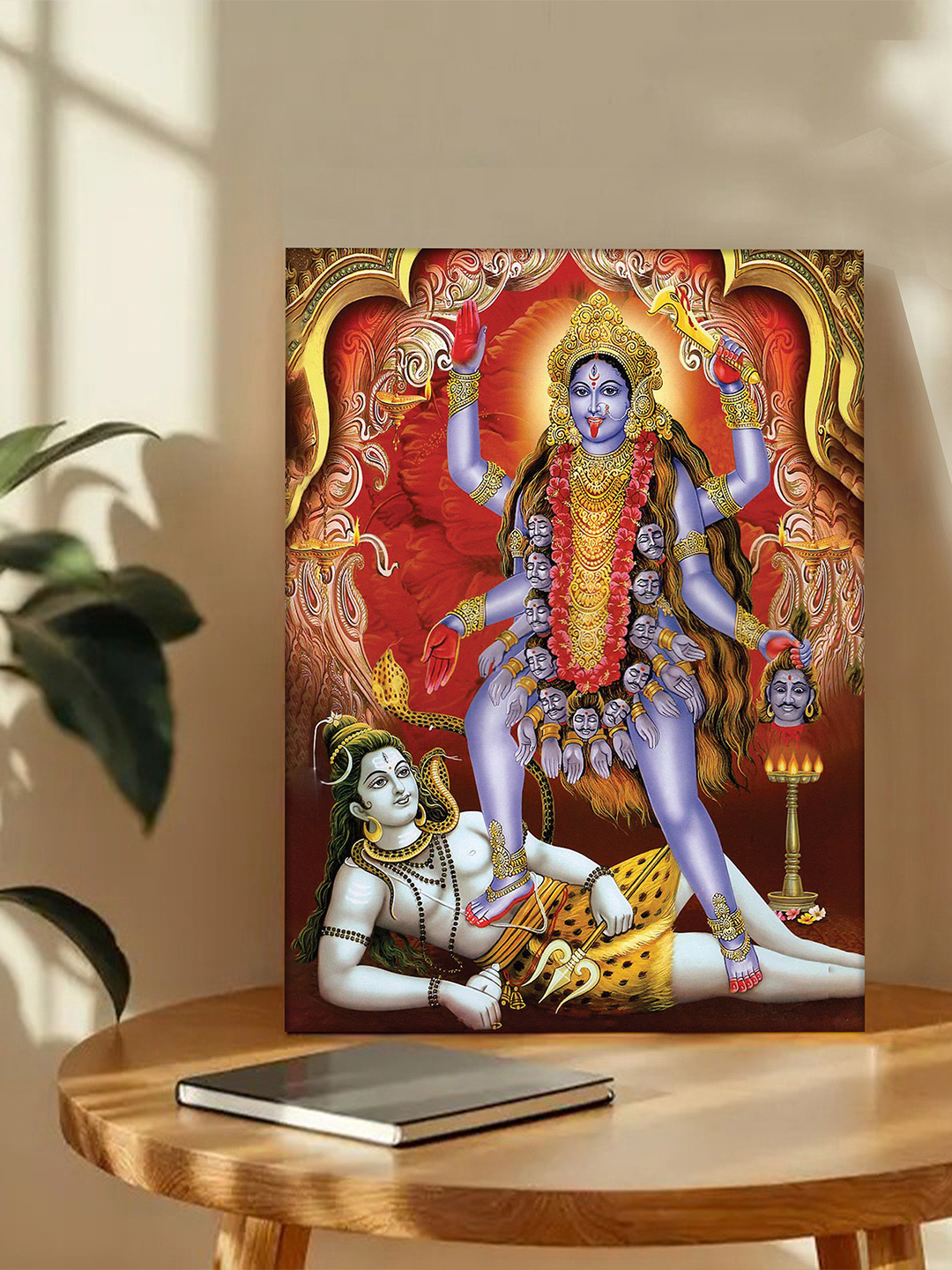 Art Street Red & Yellow Ma Kali Printed Canvas Wall Art