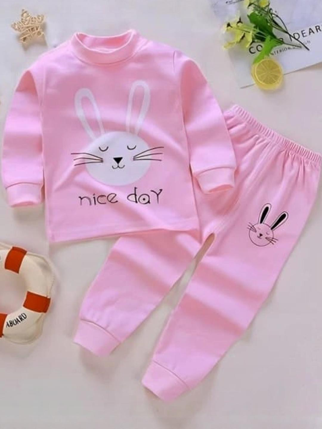 RelidenFashion Unisex Pink Clothing Set
