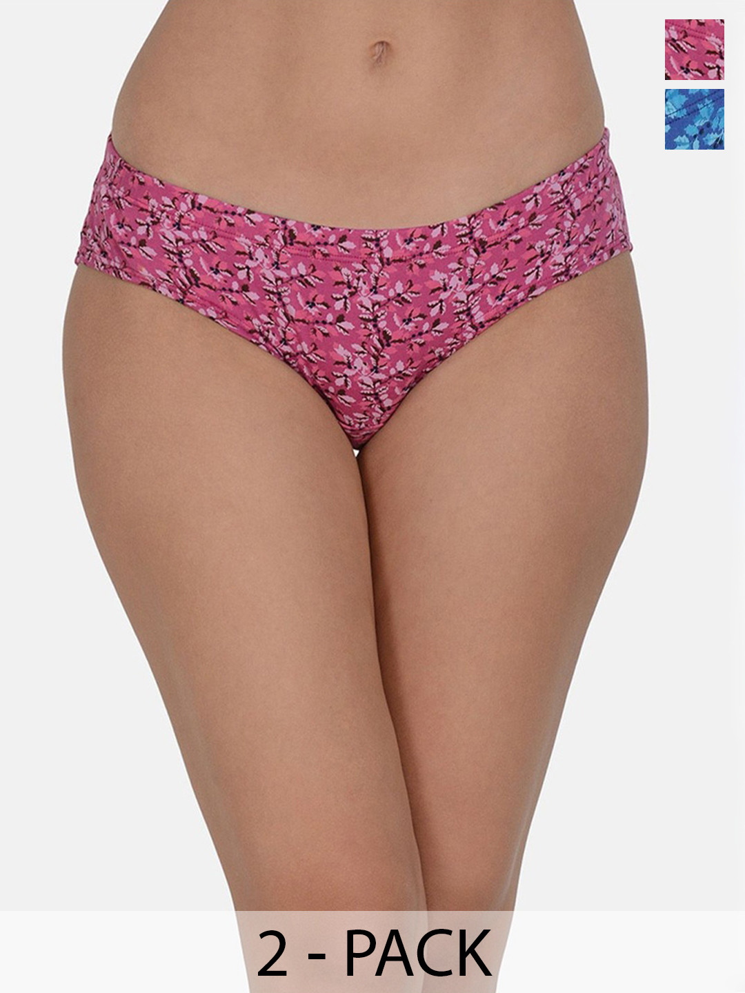 AMOSIO Women Pack Of 2 Printed Hipster Breifs