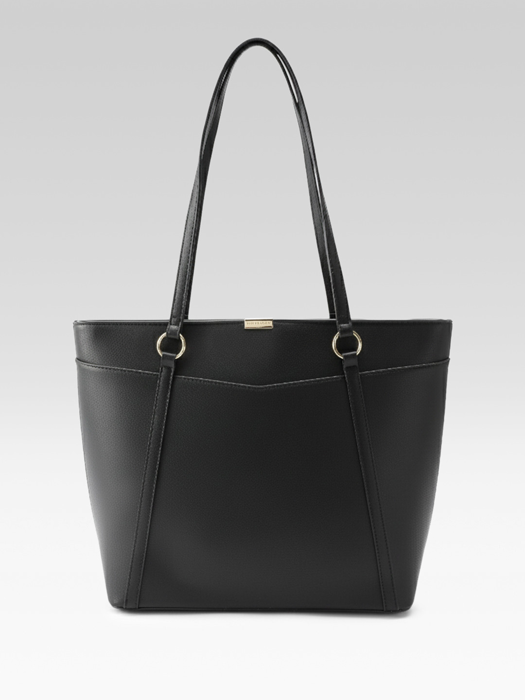 Van Heusen Solid Laptop Compartment Zip Detail Shopper Tote Bag