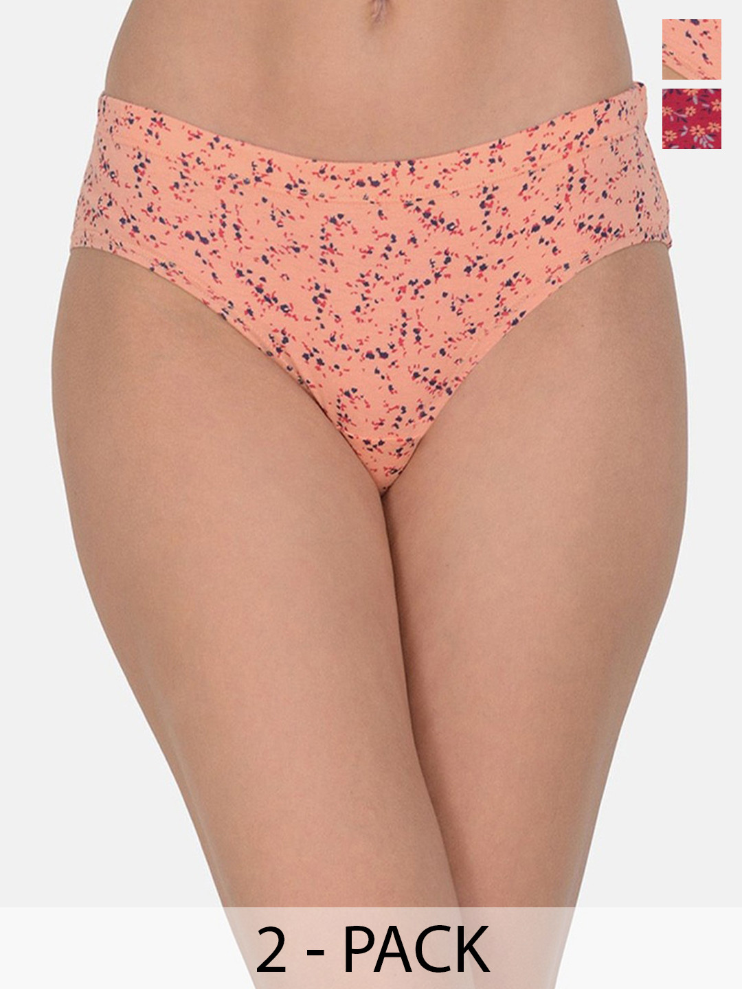 AMOSIO Women Pack Of 2 Printed Hipster Breifs