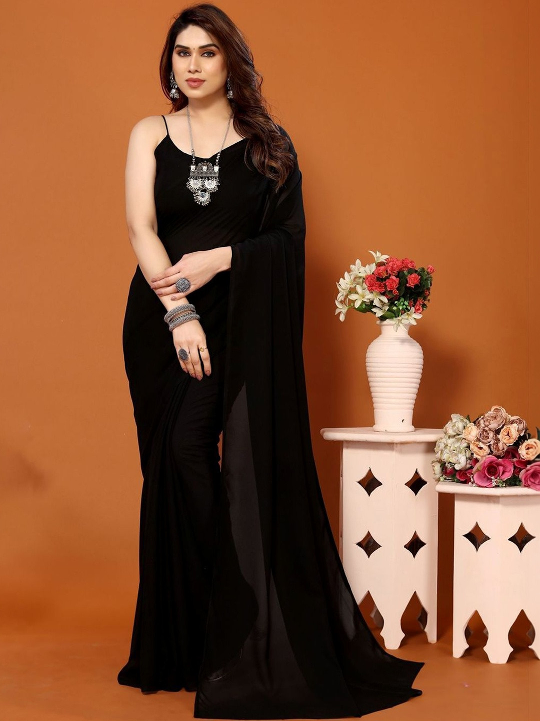 STYLETONE Poly Georgette Saree