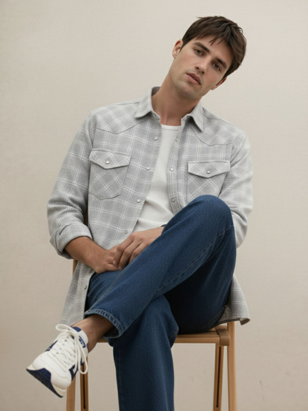 THE SHIRT CODE Tartan Checked Casual Shirt