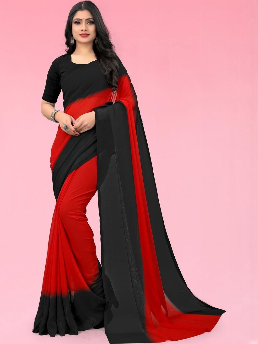 STYLETONE Poly Georgette Designer Saree