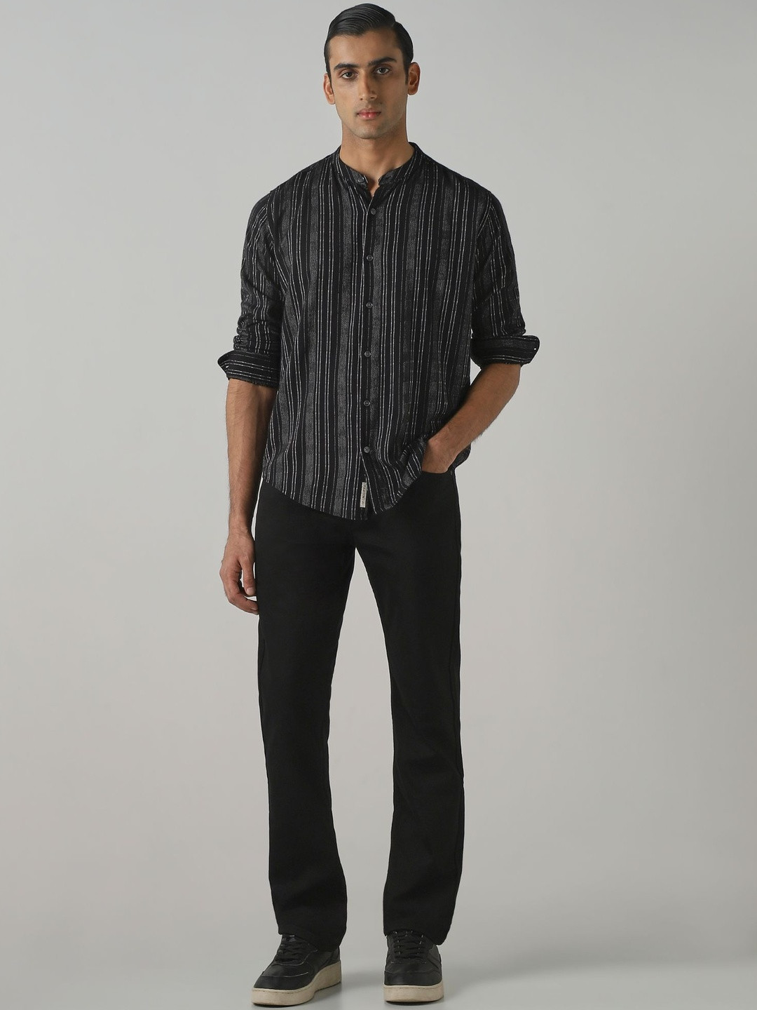 Mufti Men Slim Fit Striped Casual Shirt
