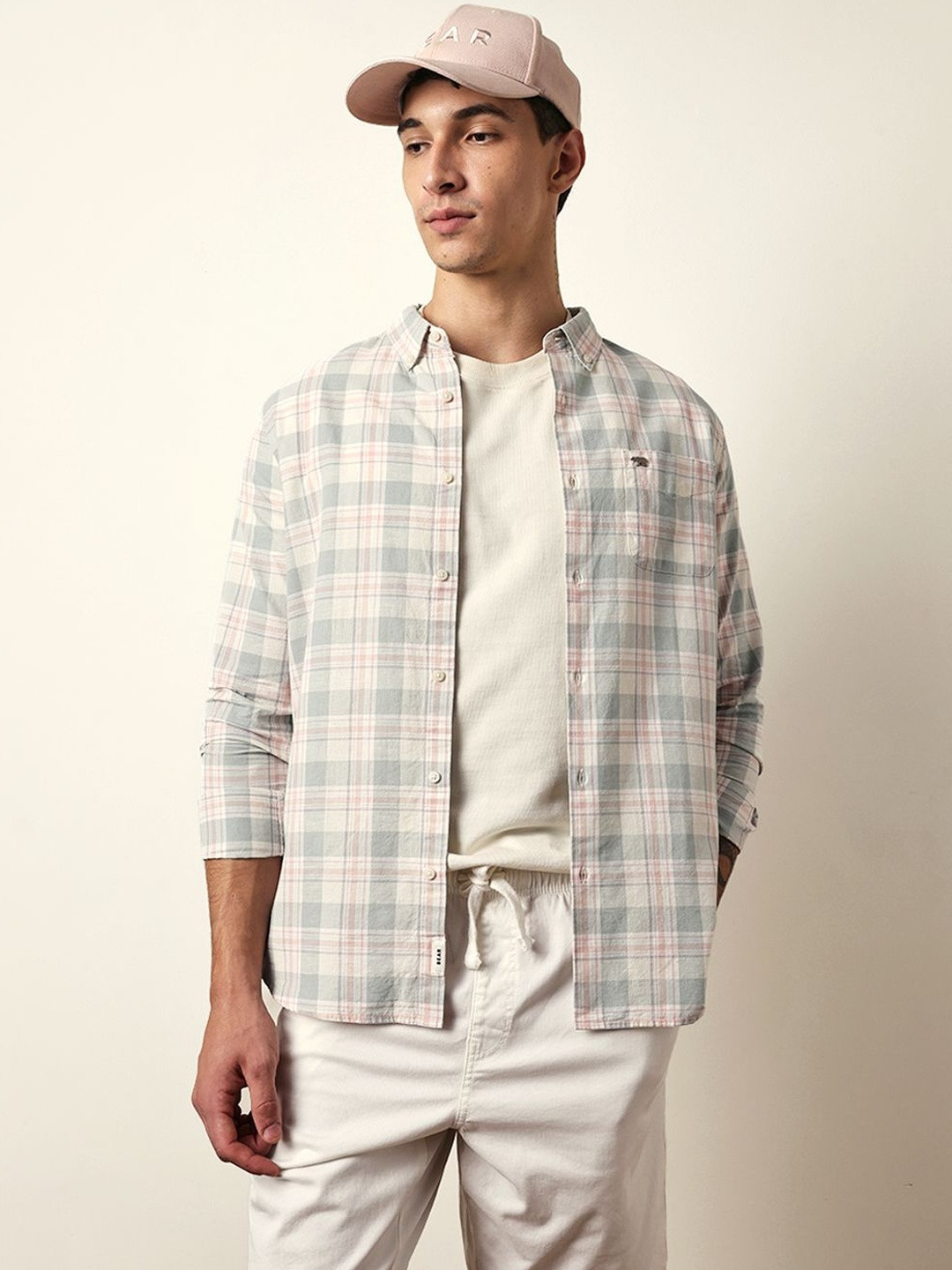 THE BEAR HOUSE Men Slim Fit Checked Casual Shirt