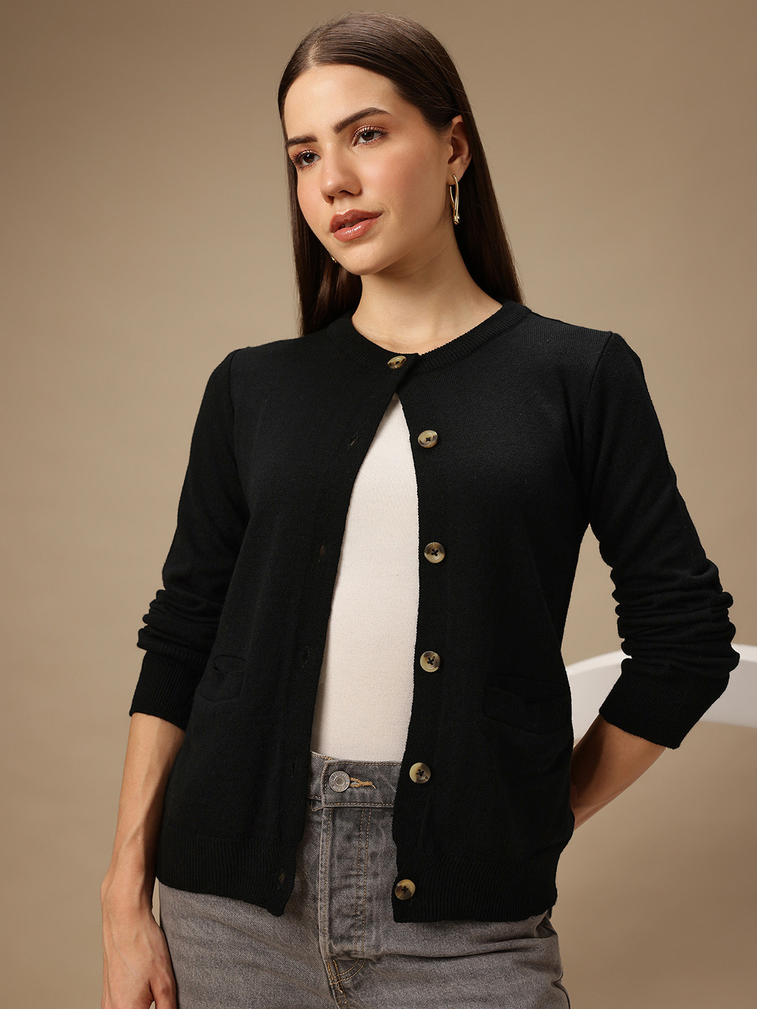 Chemistry Round Neck Cardigan