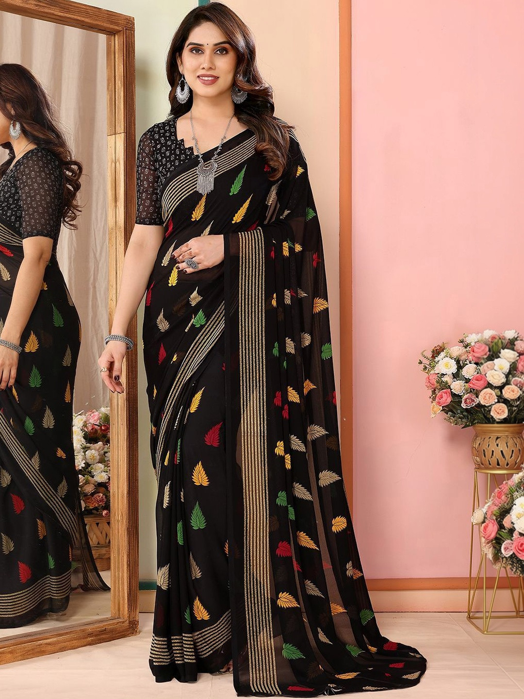 STYLETONE Ethnic Motifs Pure Georgette Saree