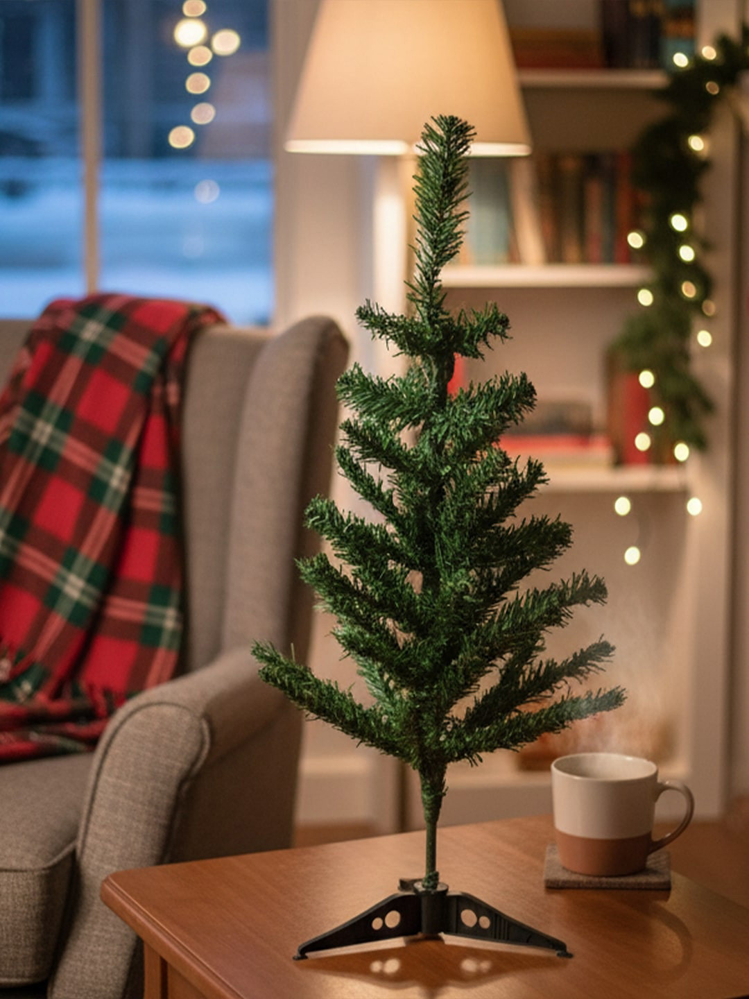 CraftVatika Christmas Decor Tabletop Xmas Tree Festival Gift for Home 2 Feet
