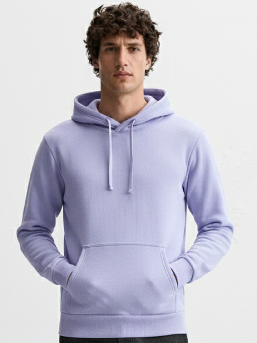 HIGHLANDER Men Lavender Hooded Sweatshirt