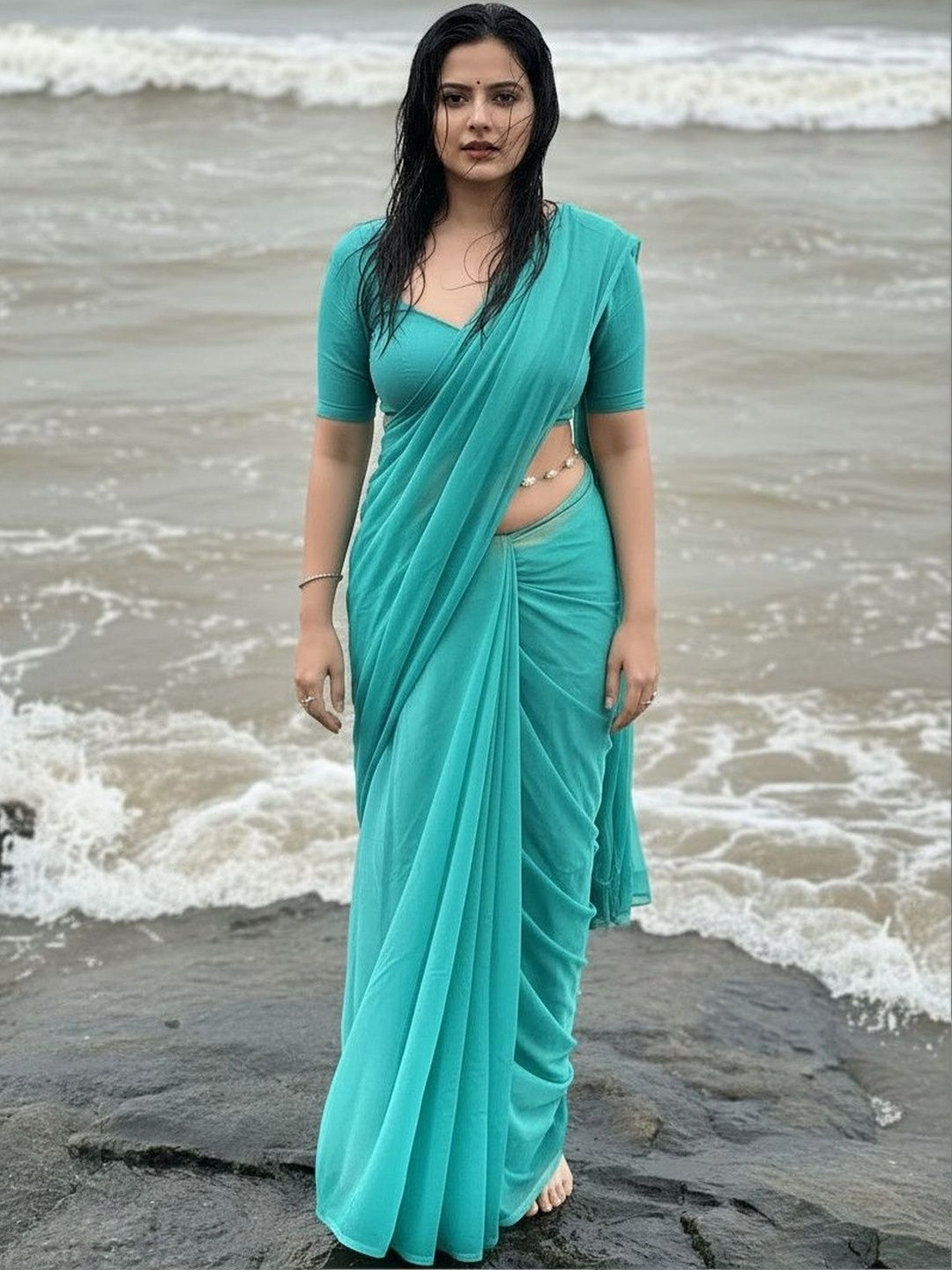 STYLETONE Poly Georgette Saree