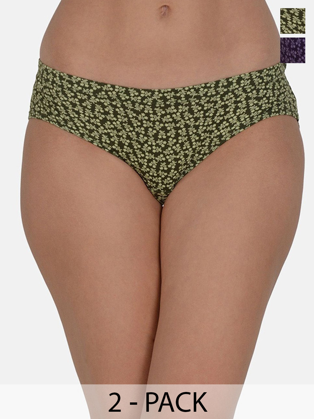AMOSIO Women Pack Of 2 Printed Hipster Briefs
