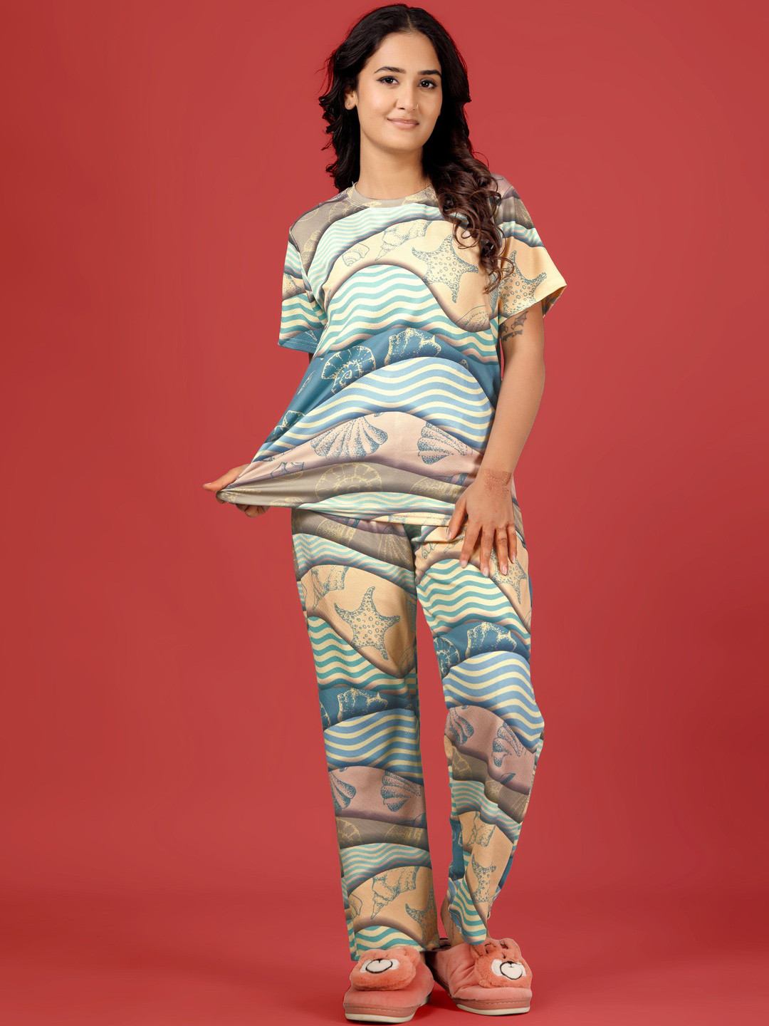 SAKARMAA Women Printed Night suit