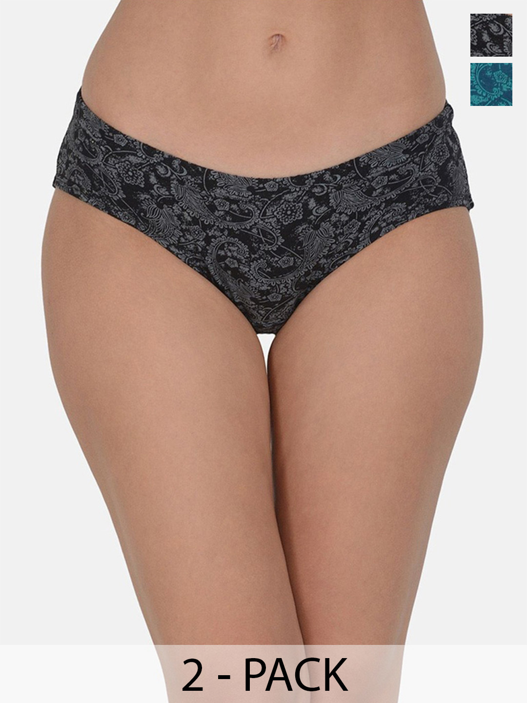 AMOSIO Pack Of 2 Printed Hipster Breifs