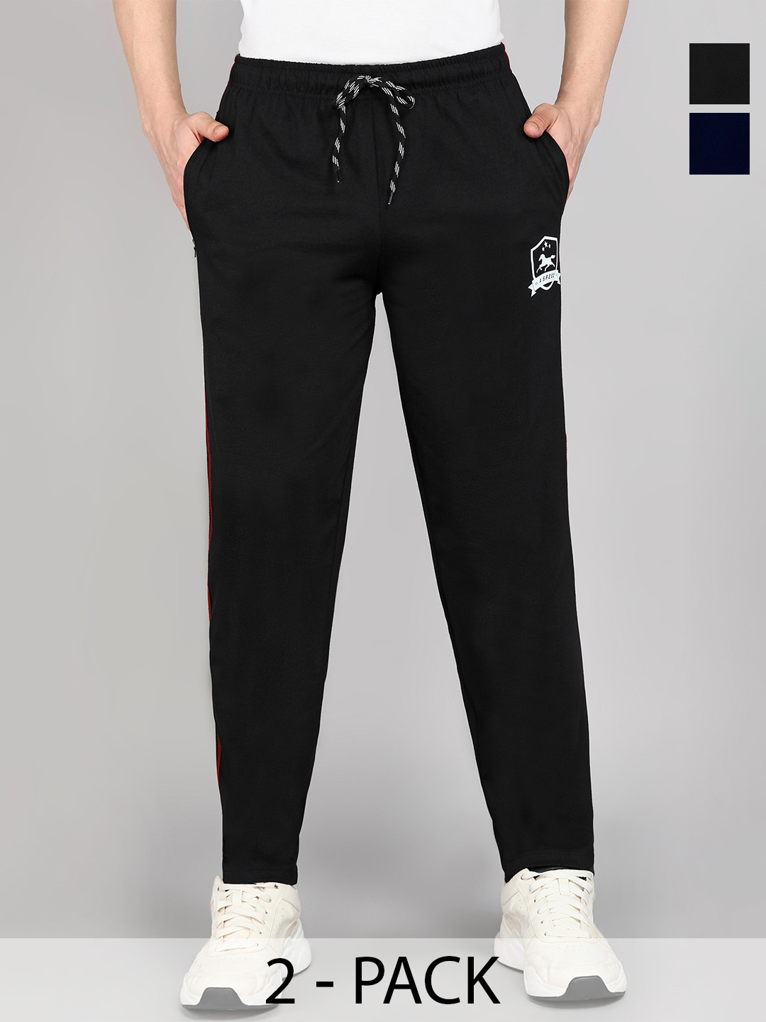4 SPEED Men Pack Of 2 Mid-Rise Track Pants