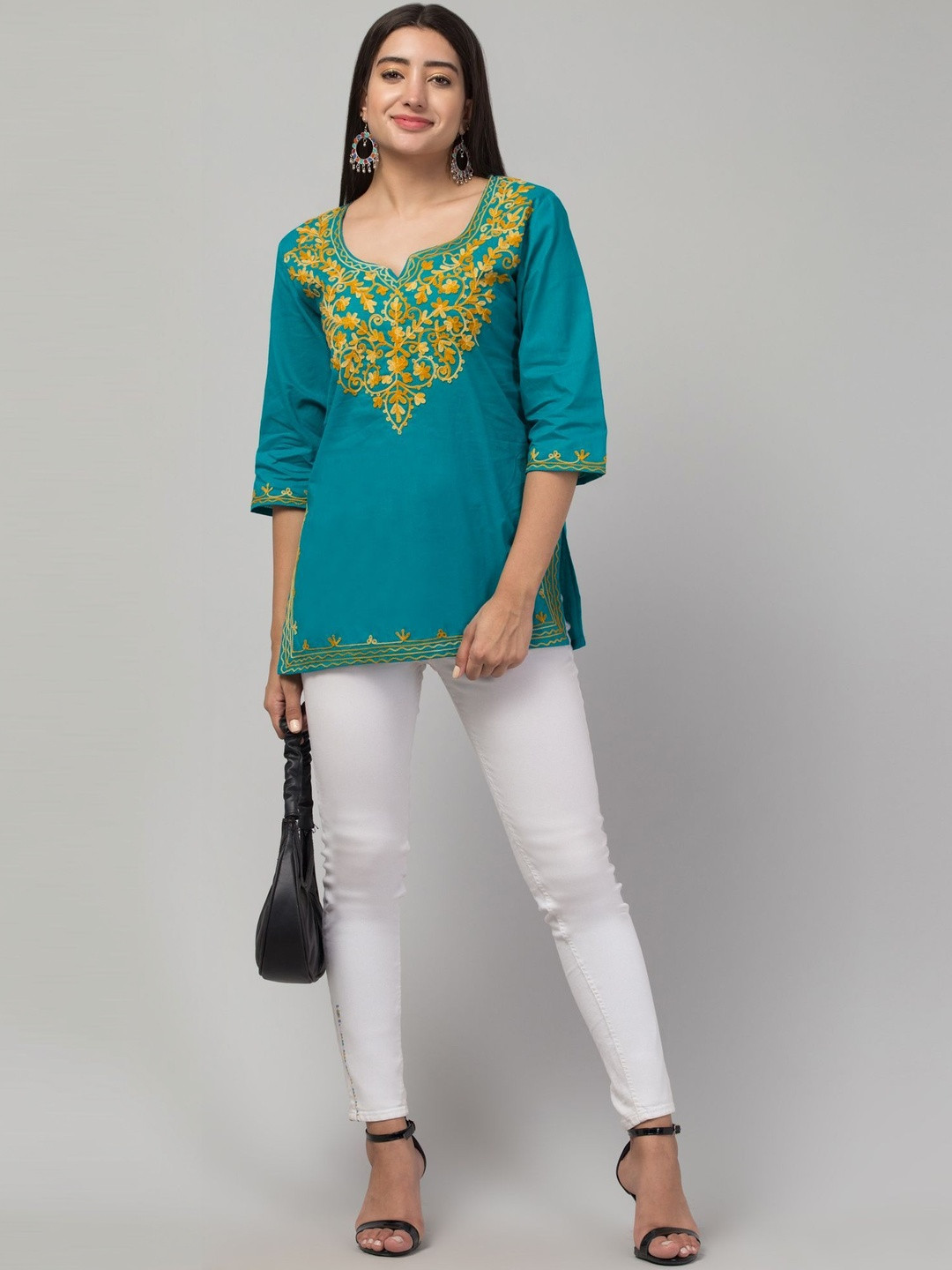 ASAD GARMENTS Women Ethnic Motifs Embroidered Thread Work Kurti