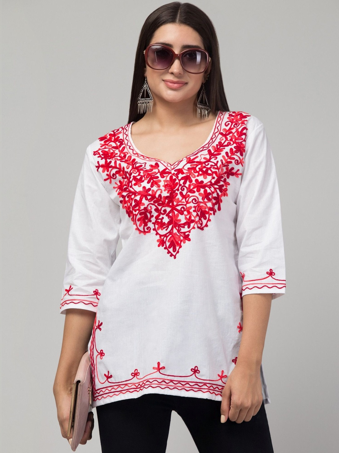 ASAD GARMENTS Women Ethnic Motifs Embroidered Thread Work Kurti