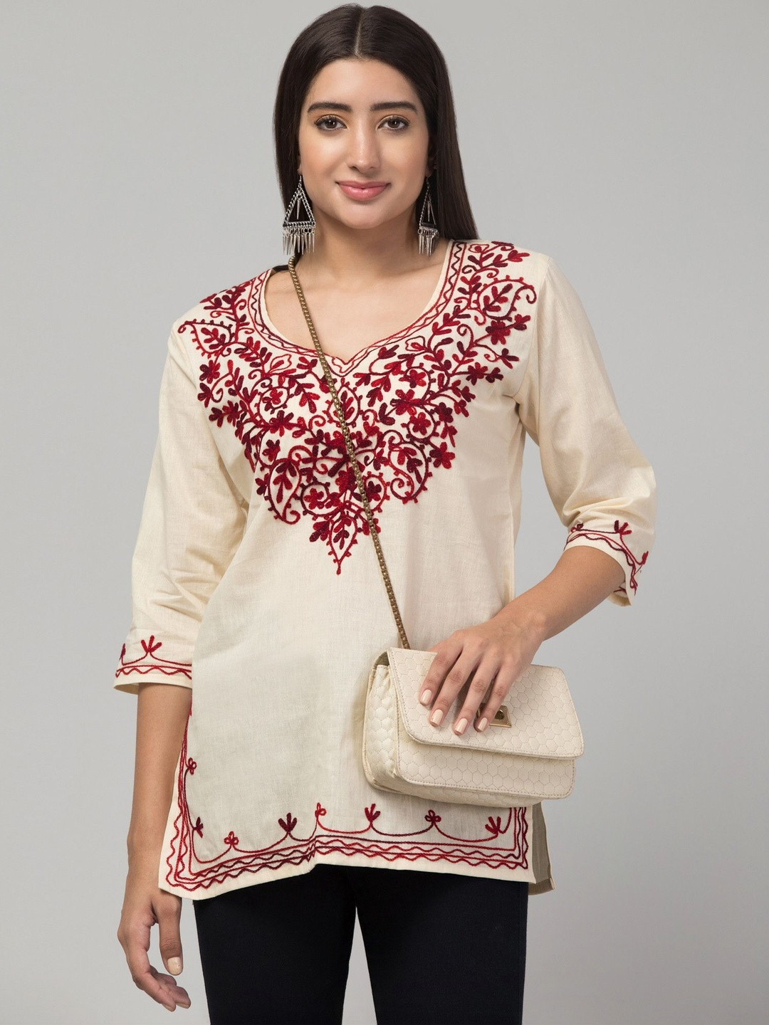 ASAD GARMENTS Women Ethnic Motifs Embroidered Thread Work Kurti